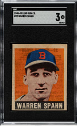 1948-1949 Leaf #32 Warren Spahn Rookie SGC VG 3