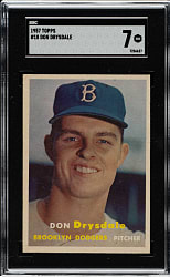 1957 Topps #18 Don Drysdale Rookie SGC NM 7