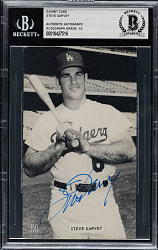 Signed 1970s J. D. McCarthy Postcard Steve Garvey Beckett GEM MINT 10