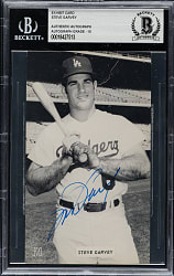 Signed 1970s J. D. McCarthy Postcard Steve Garvey Beckett GEM MINT 10