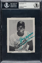 Signed 1965-1967 Minnesota Twins 4x5 Rod Carew - Beckett and JSA