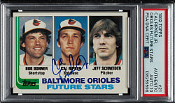 Signed 1982 Topps #21 Cal Ripken Jr. Rookie - PSA/DNA