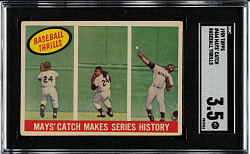 1959 Topps #464 Willie Mays' Catch Makes Series History SGC VG+ 3.5