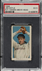 1909-1911 T206 White Border Joe Doyle N.Y. Hands Above Head PSA EX 5 - Sovereign 350 Back