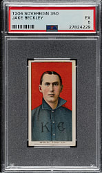 1909-1911 T206 White Border Jake Beckley PSA EX 5 - Sovereign 350 Back