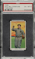 1909-1911 T206 White Border Wild Bill Donovan Throwing PSA EX-MT 6