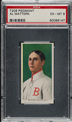 1909-1911 T206 White Border Al Mattern PSA EX-MT 6
