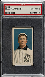 1909-1911 T206 White Border Billy Nattress PSA EX-MT 6