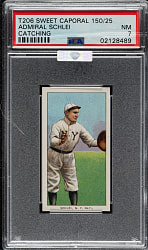 1909-1911 T206 White Border Admiral Schlei Catching PSA NM 7 (MBA Silver Diamond)