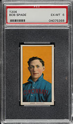 1909-1911 T206 White Border Bob Spade PSA EX-MT 6