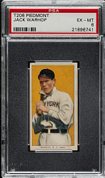 1909-1911 T206 White Border Jack Warhop PSA EX-MT 6