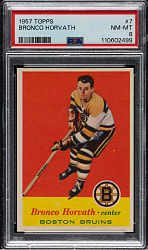 1957-1958 Topps Hockey #7 Bronco Horvath PSA NM-MT 8