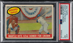 1959 Topps #461 Mantle Hits 42nd Home Run PSA NM 7
