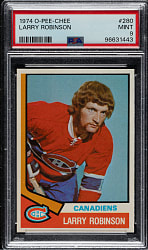 1974-1975 O-Pee-Chee Hockey #280 Larry Robinson PSA MINT 9