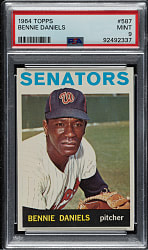 1964 Topps #587 Bennie Daniels PSA MINT 9