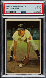 1953 Bowman Color #118 Billy Martin PSA VG-EX 4
