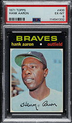 1971 Topps #400 Hank Aaron PSA EX-MT 6