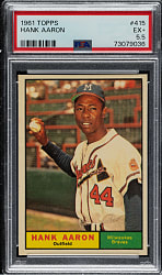 1961 Topps #415 Hank Aaron PSA EX+ 5.5