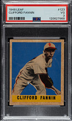 1948-1949 Leaf #123 Clifford Fannin Short Print PSA VG 3