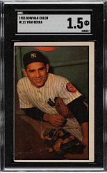 1953 Bowman Color #121 Yogi Berra SGC FAIR 1.5