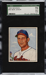 1950 Bowman #40 Bob Lemon SGC EX+ 70