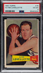 1957-1958 Topps Basketball #78 Clyde Lovellette Rookie PSA VG-EX 4