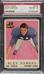 1959 Topps Football #103 Alex Karras Rookie PSA NM-MT 8