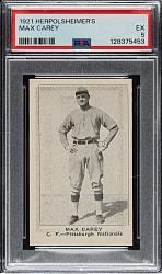1921 Herpolsheimer's Clothing Max Carey PSA EX 5 - 1 of 1 - Highest Graded!