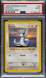 1999 Pokemon Base Set Shadowless #26 Dratini PSA MINT 9
