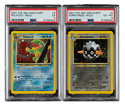 2001 Pokemon Neo Discovery Politoed & Forretress Holographic PSA-Graded Pair (2)