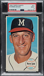 1964 Topps Giants #31 Warren Spahn PSA MINT 9