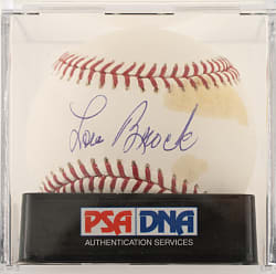 Lou Brock Single-Signed Baseball PSA/DNA GEM MINT 10