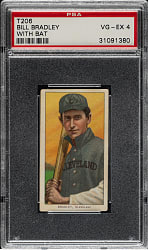 1909-1911 T206 White Border Bill Bradley with Bat PSA VG-EX 4