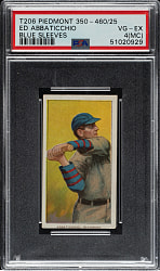 1909-1911 T206 White Border Ed Abbaticchio Blue Sleeves PSA VG-EX 4 (MC)