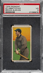 1909-1911 T206 White Border Ed Abbaticchio Brown Sleeves PSA VG 3