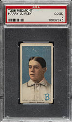 1909-1911 T206 White Border Harry Lumley PSA GOOD 2