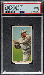 1909-1911 T206 White Border Chief Myers Batting PSA GOOD 2