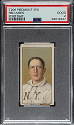 1909-1911 T206 White Border Red Ames Portrait PSA GOOD 2