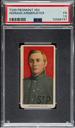1909-1911 T206 White Border Herman Armbruster PSA FAIR 1.5