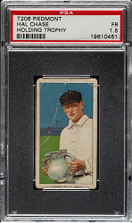 1909-1911 T206 White Border Hal Chase Holding Trophy PSA FAIR 1.5