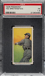 1909-1911 T206 White Border Ted Breitenstein Southern Leaguer PSA FAIR 1.5