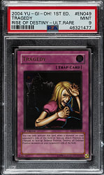 2004 Yu-Gi-Oh! Rise of Destiny 1st Edition #EN049 Tragedy Ultimate Rare PSA MINT 9