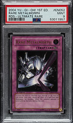 2004 Yu-Gi-Oh! Rise of Destiny 1st Edition #EN052 Rare Metalmorph Ultimate Rare PSA MINT 9