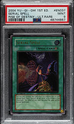 2004 Yu-Gi-Oh! Rise of Destiny 1st Edition #EN037 Serial Spell Ultimate Rare PSA MINT 9