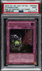 2004 Yu-Gi-Oh! Rise of Destiny 1st Edition #EN060 Covering Fire Ultimate Rare PSA MINT 9