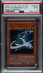 2004 Yu-Gi-Oh! Rise of Destiny 1st Edition #EN008 Mystic Swordsman Lv6 Ultra Rare PSA MINT 9
