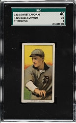 1909-1911 T206 White Border Boss Schmidt Throwing SGC VG 40
