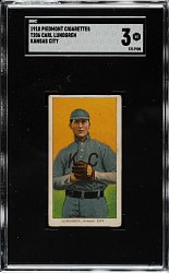1909-1911 T206 White Border Carl Lundgren Kansas City SGC VG 3