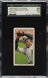 1909-1911 T206 White Border Harry McIntyre Brooklyn SGC FAIR 20