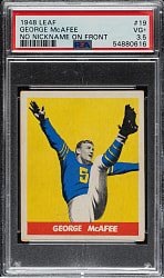 1948 Leaf Football #19 George McAfee No Nickname Rookie PSA VG+ 3.5